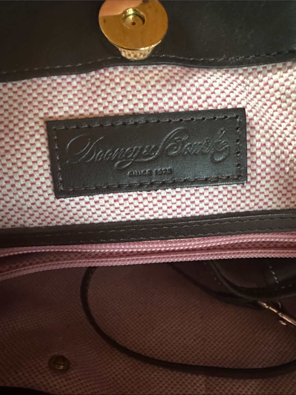 Dooney & Bourke Burgundy Croc-Embossed Leather Tote with Dark Brown Trim - Picture 2 of 6